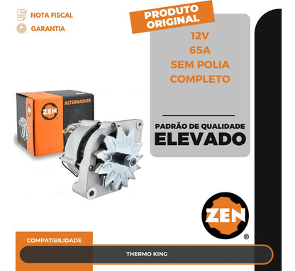 Alternador Thermo King 12v 65a Sem Polia Completo