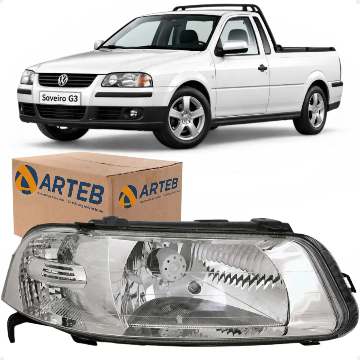 Farol Vw Gol Parati Saveiro G3 2000 A 2005 Foco Simple Arteb