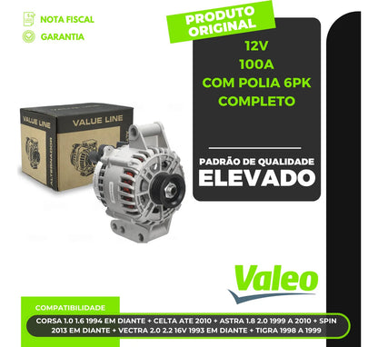 Alternador Astra/corsa 12v 100a Com Polia 6pk Completo