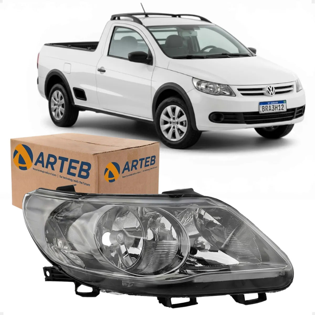 Farol Masca Cromo Onix Defletor Saveiro G5 2009 A 2012 Arteb