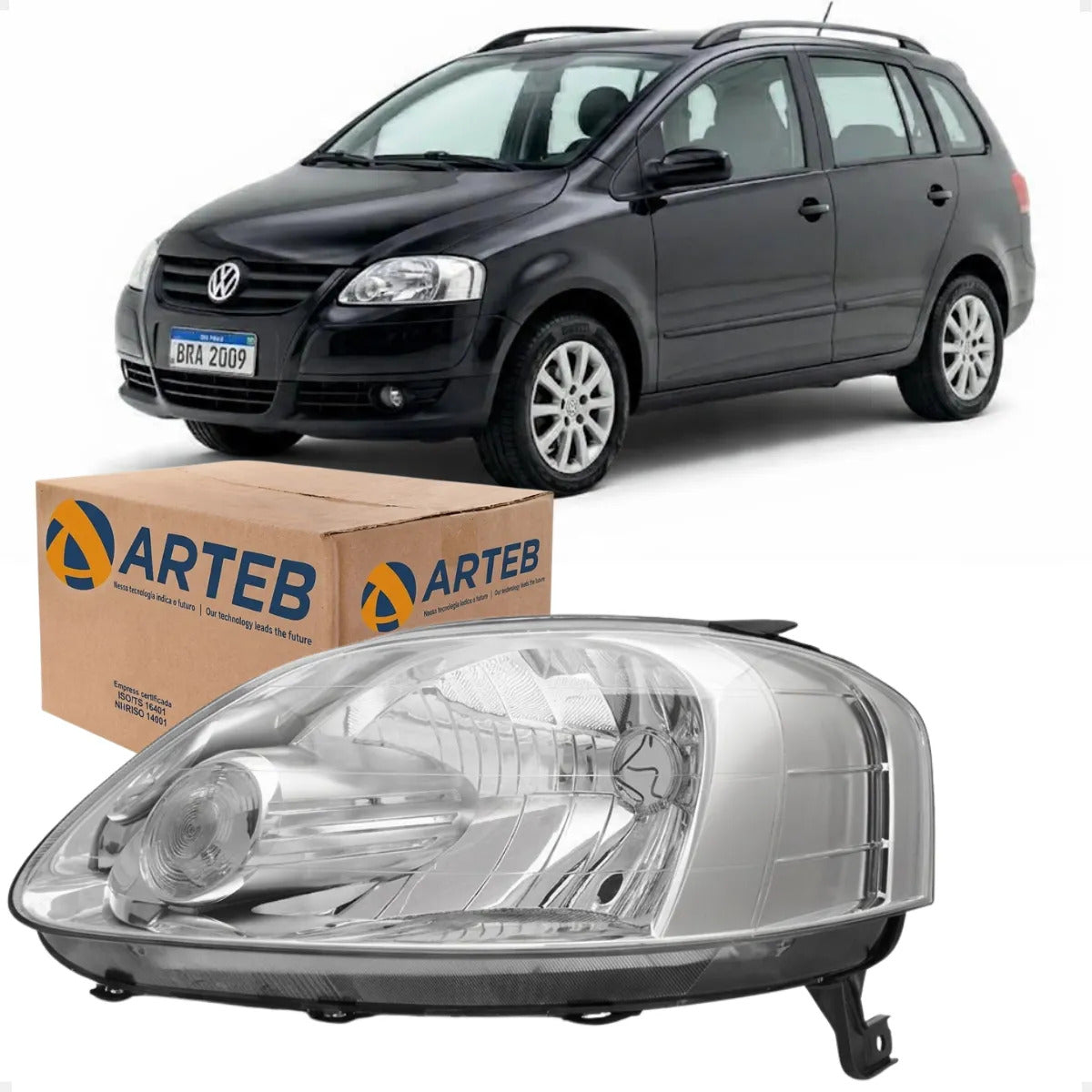 Farol Vw Fox Spacefox 2004 A 2009 Arteb