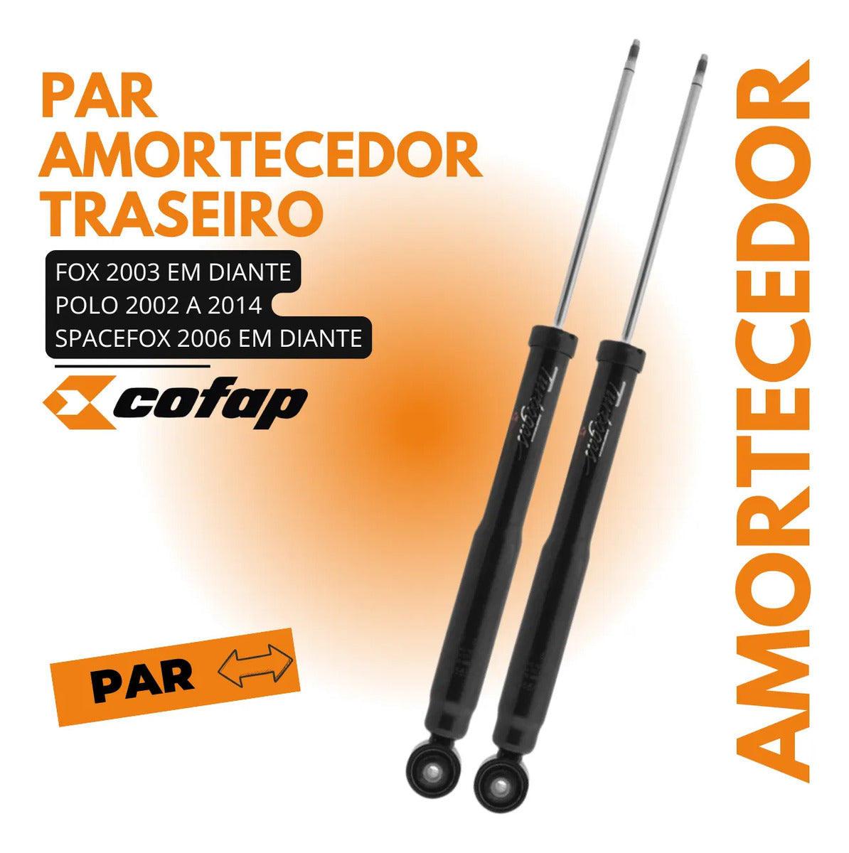 Par Amortecedor Traseiro Polo 2002 A 2014 Cofap