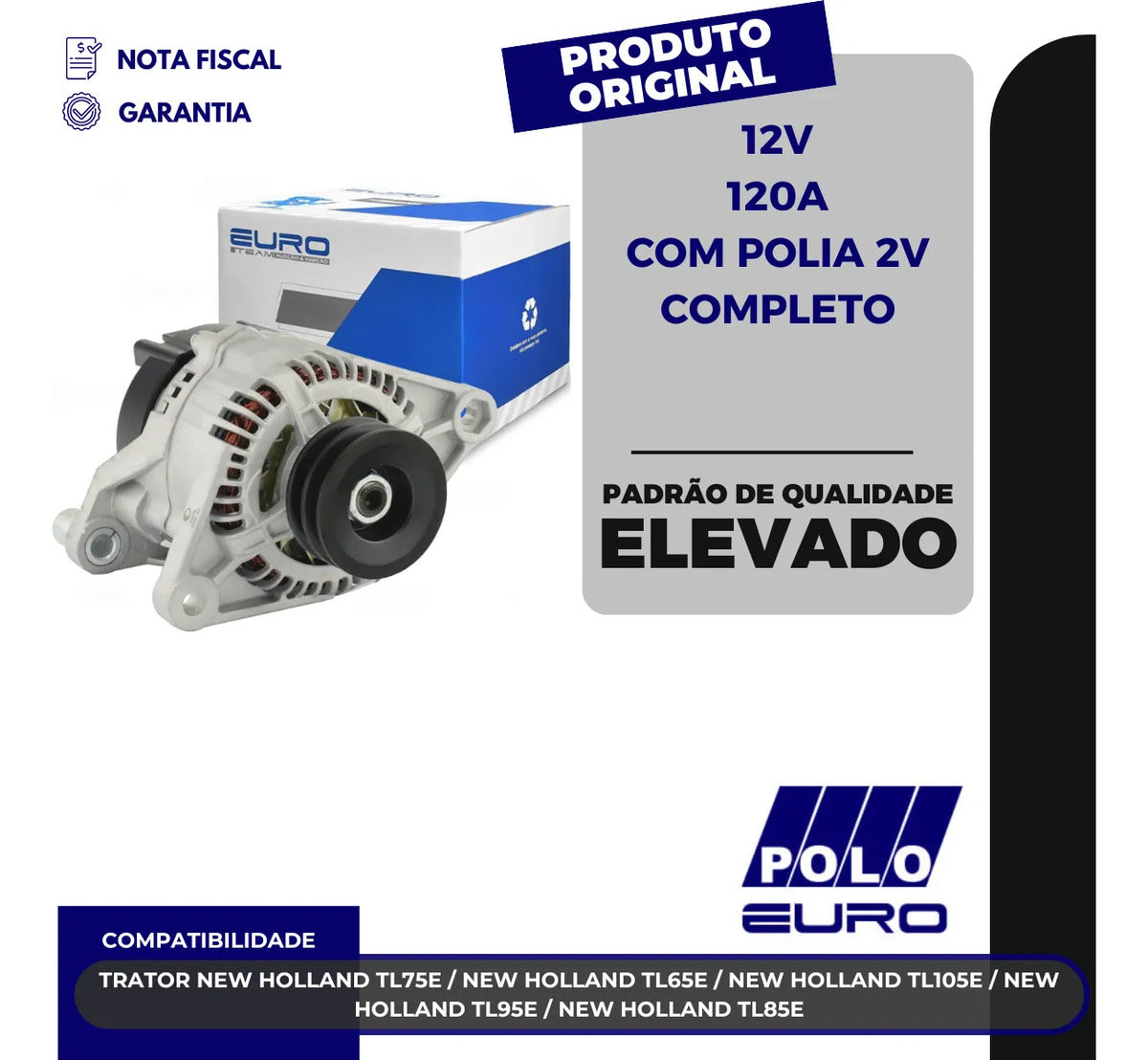Alternador Trator New Holland Tl65e Tl75e Tl95e Tl105e