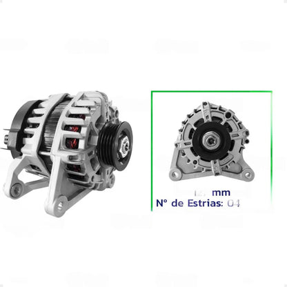 Alternador Compatível Renault Kwid 3cil 2017+ 12v 70a 4pk