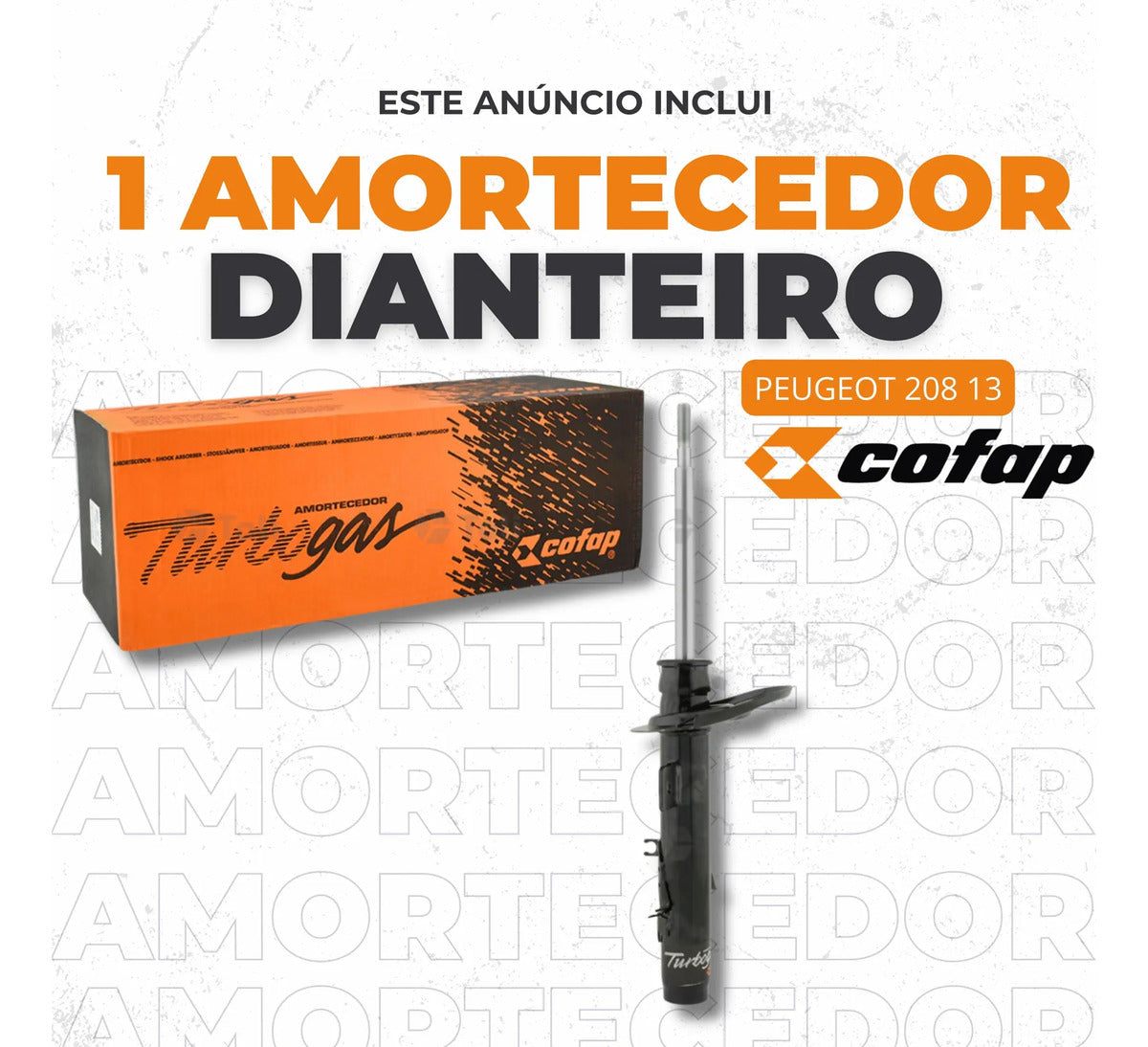 Amortecedor Dianteiro Esquerdo 208 2013 Aut. - Cofap Gp30383