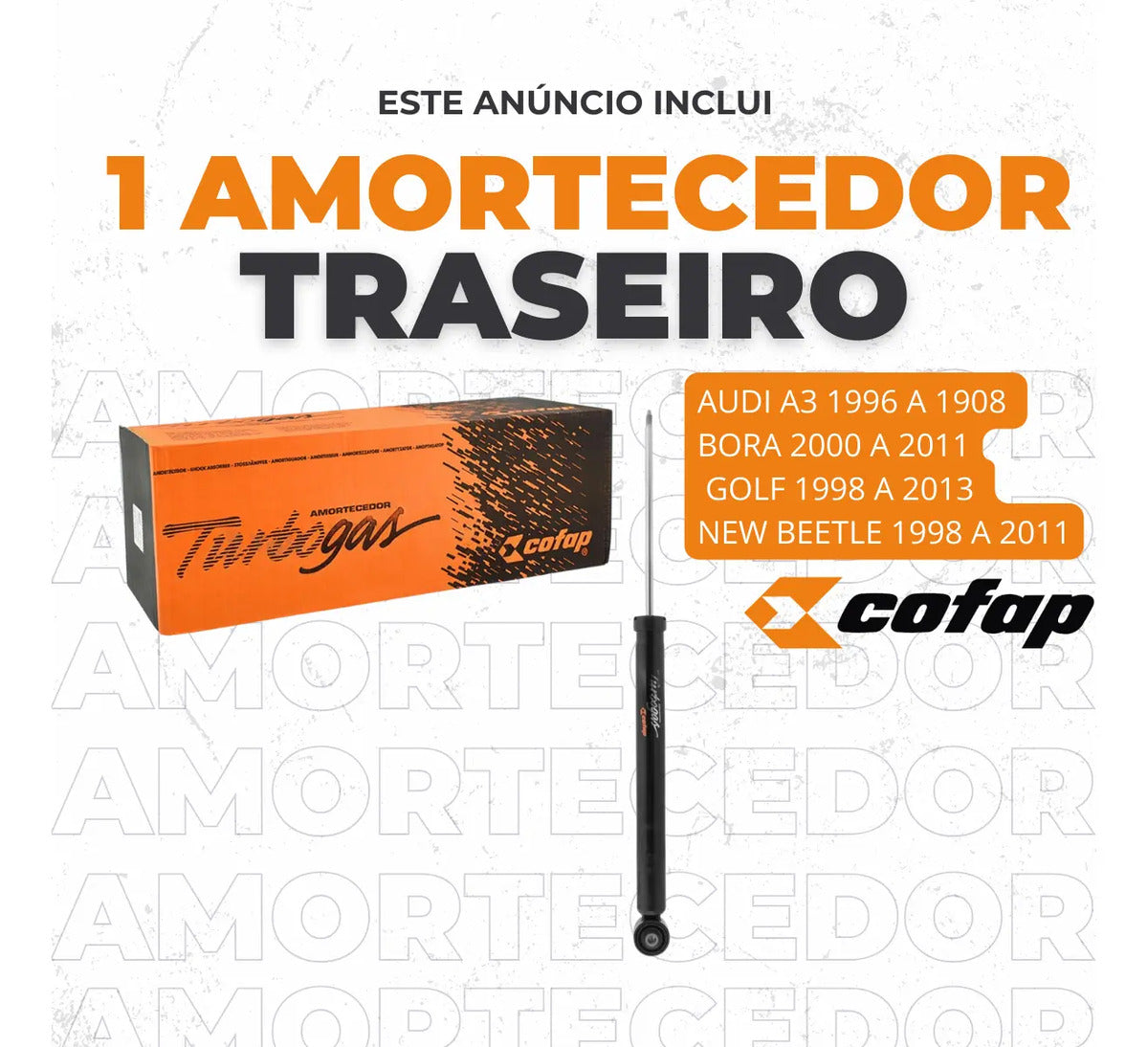 Amortecedor Traseiro Cofap Golf  Audi A3 Bora