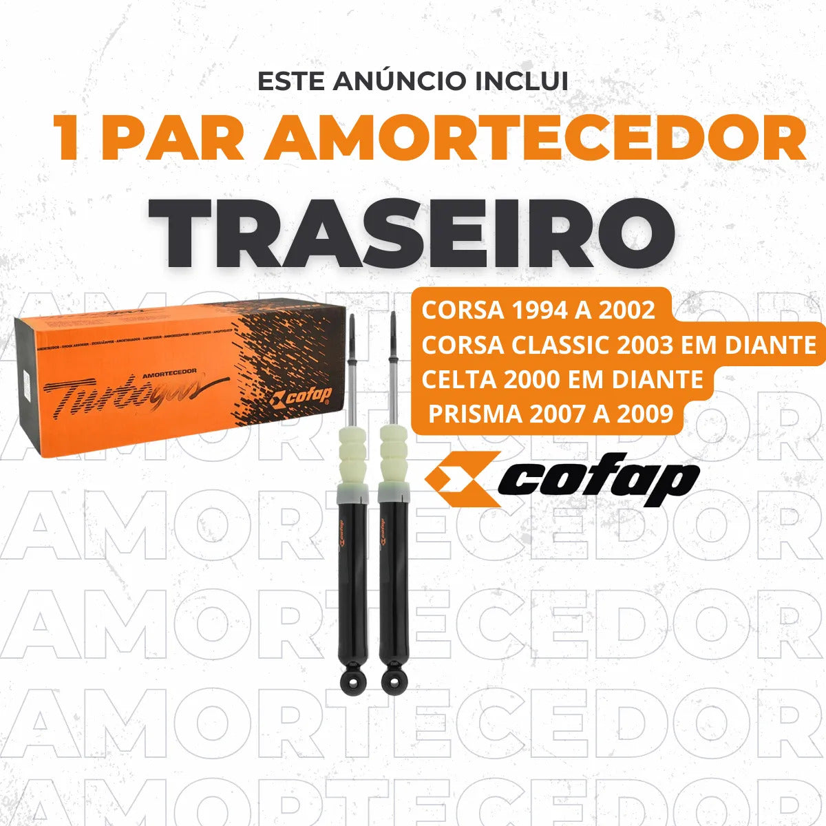 Par Amortecedor Traseiro Cofap Corsa Classic 2003 Em Diante