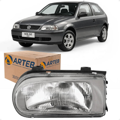 Farol Vw Gol Parati Saveiro G2 1995/2001 Máscara Cinza Arteb