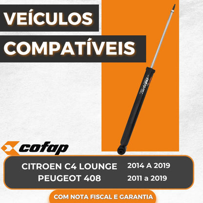 Amortecedor Traseiro Citroen C4 Lounge Peugeot 408 Cofap