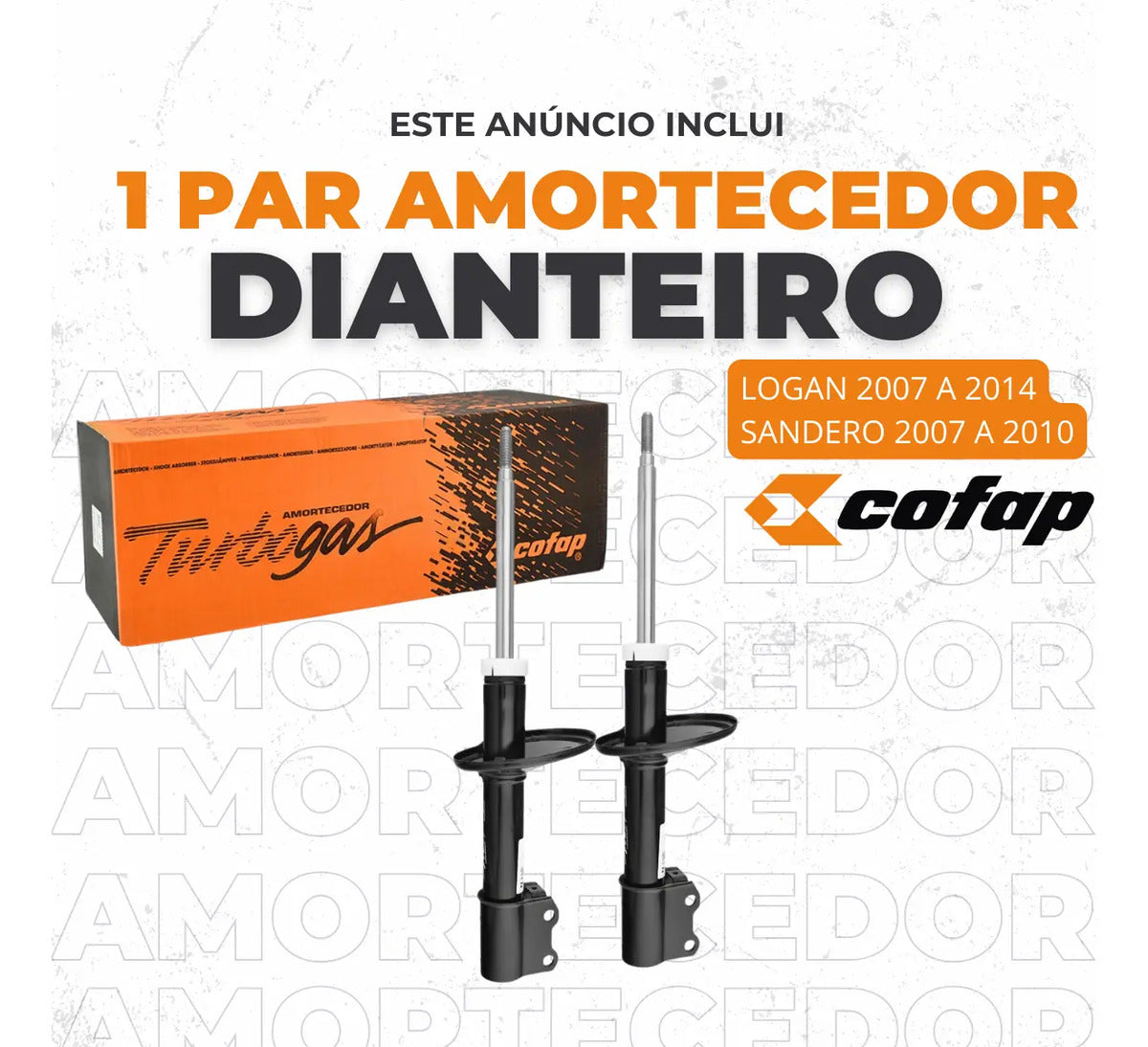 Par Amortecedor Dianteiro Original Cofap Logan 2009 2010