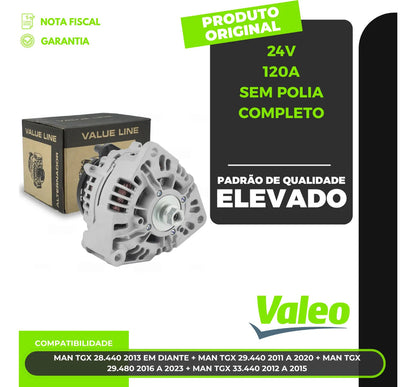 Alternador 120a 30022vlp Gx 2016 2017 2018 24v 120v Completo