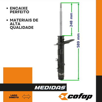 Amortecedor Dianteiro Direito 208 2013 - Cofap Gp30386