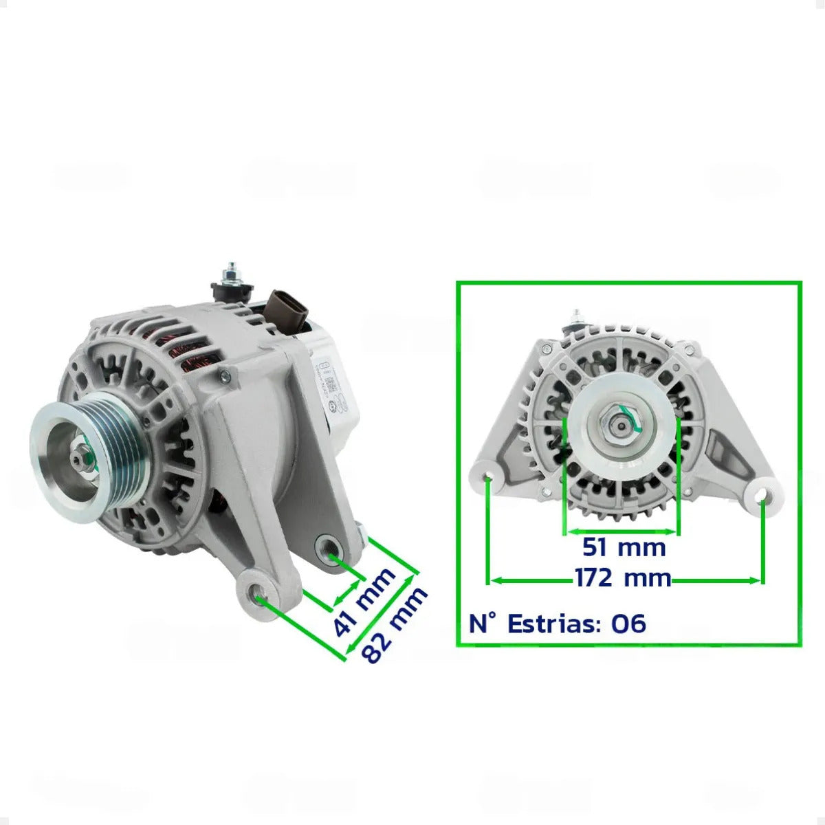 Alternador Corolla 1998 Até 2002 12v 80a Com Polia 6pk