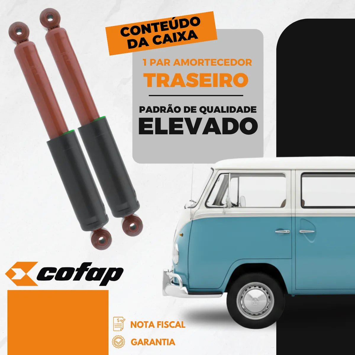 Par Amortecedor Traseiro Cofap Sb27449 Vw Kombi 1957 A 1977