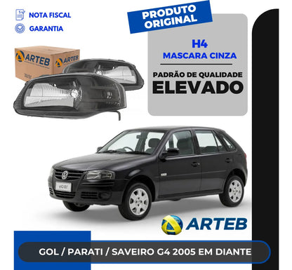 Farol Gol Parati Saveiro G4 05em Diante Máscara Cinza Arteb