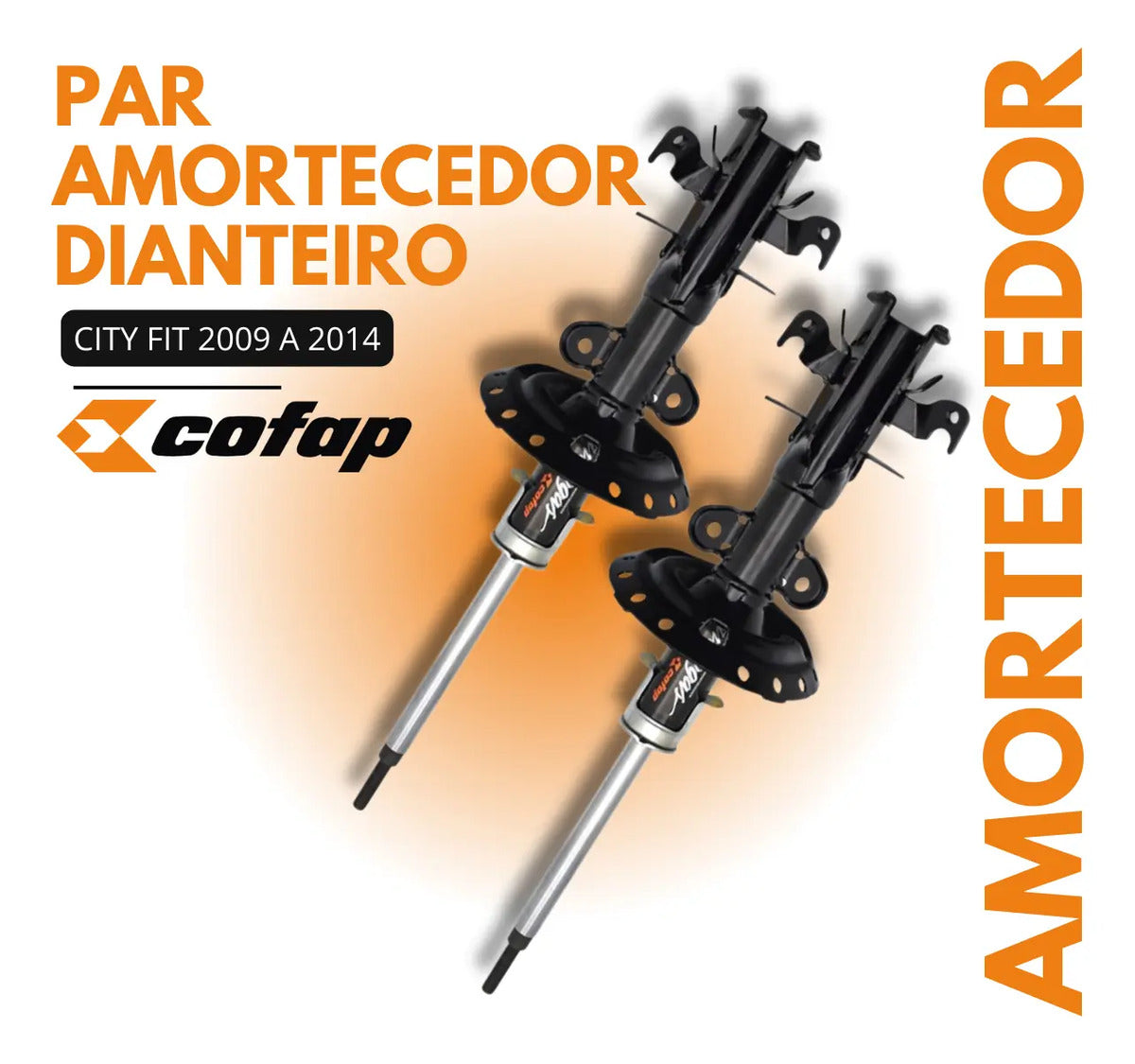 Par Amortecedor Dianteiro Fit City 2009 10 11 12 2013 Cofap