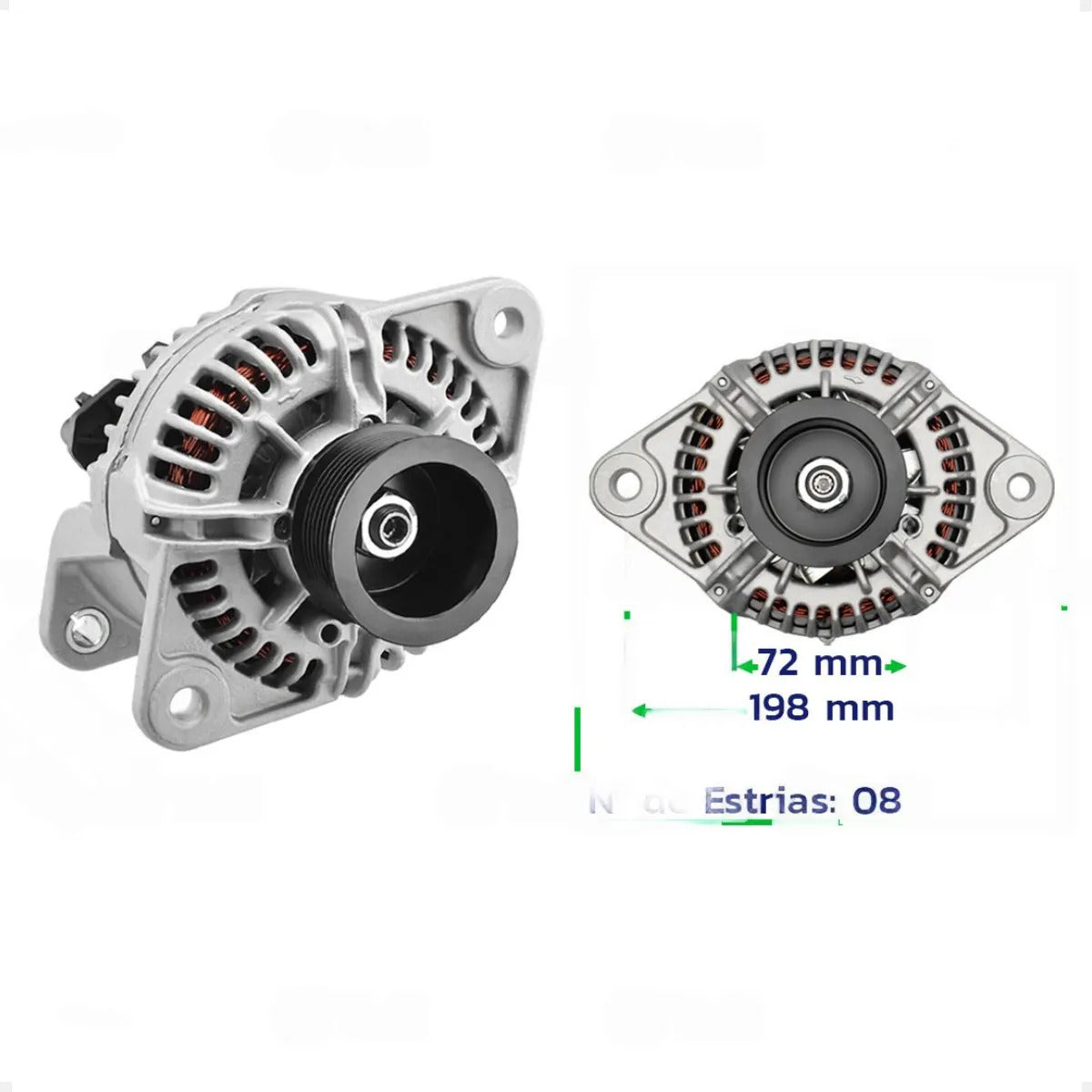 Alternador Para Volvo Fh Fm 2008 Até 2022 Polia 8pk