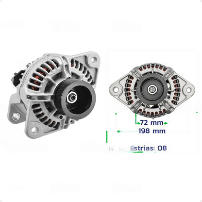 Alternador Para Volvo Fh Fm 2008 Até 2022 Polia 8pk