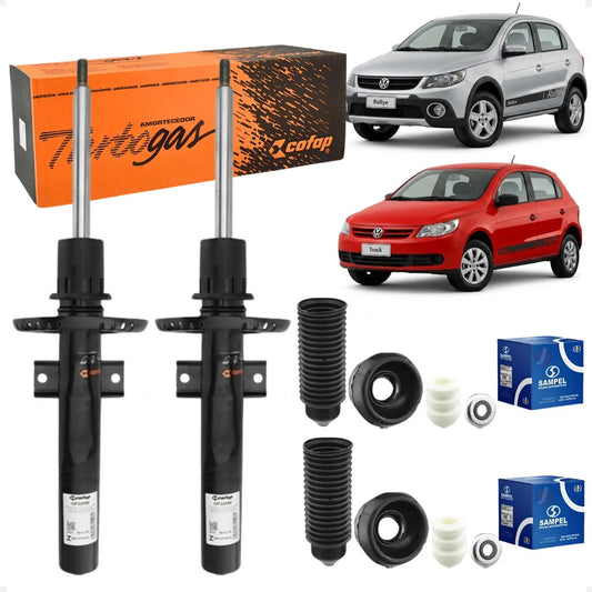 Kit 2 Amortecedor Dianteiro Cofap Sampel Gol Saveiro + Coxin