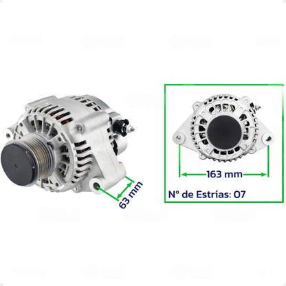 Alternador Hilux 2.5 3.0 16v 2005 Em Diante 12v80a 7pk