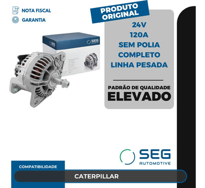 Alternador Caterpillar 24v 120a Bosch Sem Polia