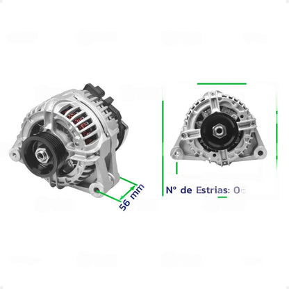 Alternador Gol G2 G3 G4 Santana Com Ar 1995 A 2008 12v90a