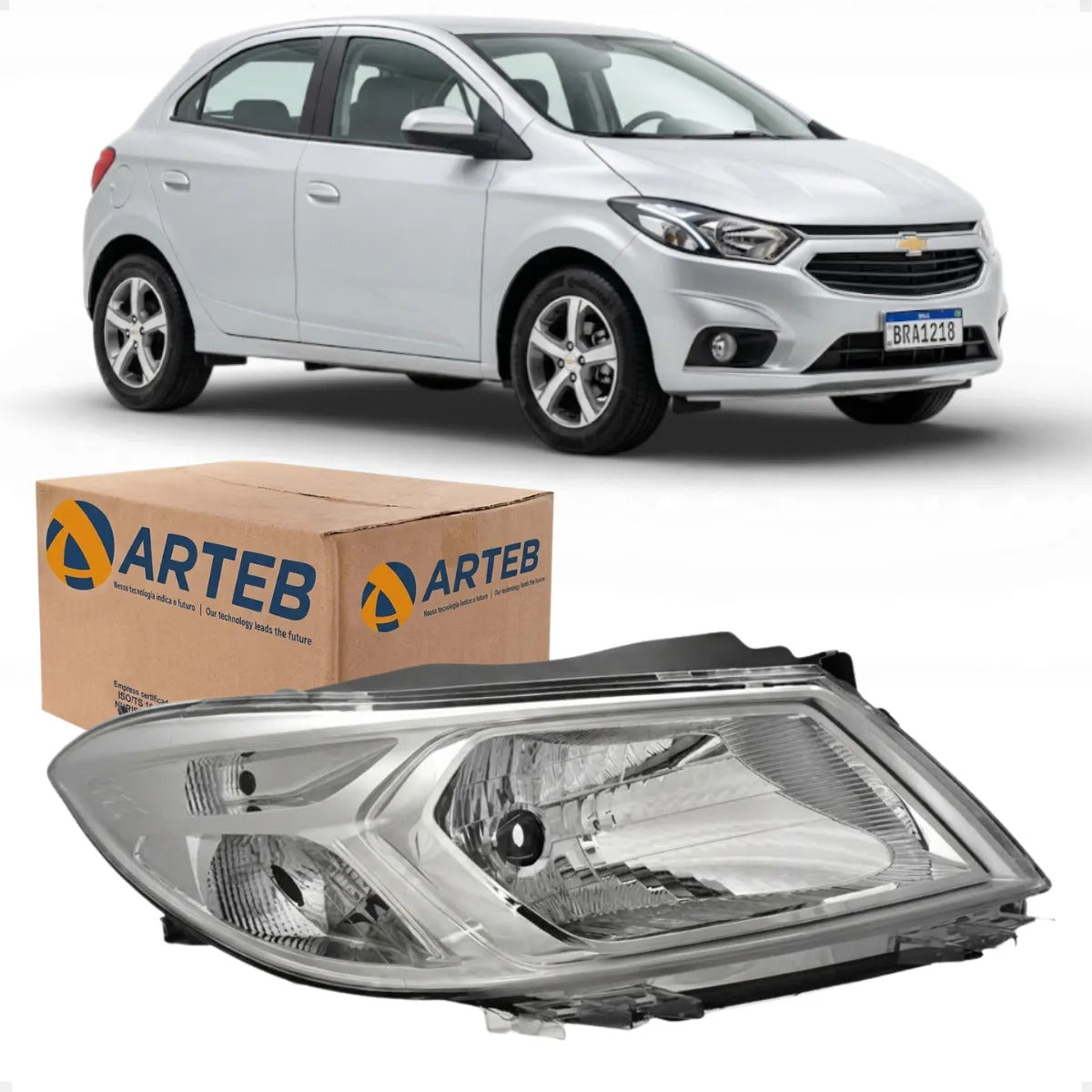 Farol Cromado Prisma Onix 2013 2014 2015 2016 217 2018 Arteb
