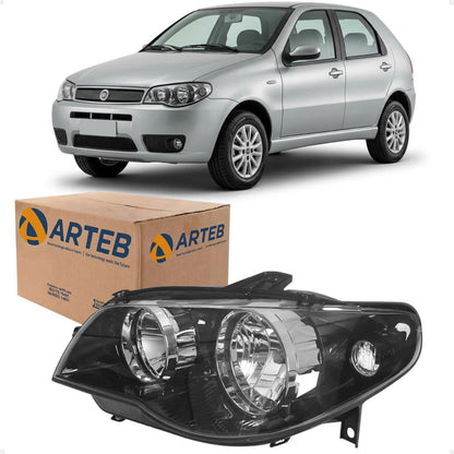 Farol Fiat Palio Restyling Ii 2004 Diante Máscar Negra Arteb