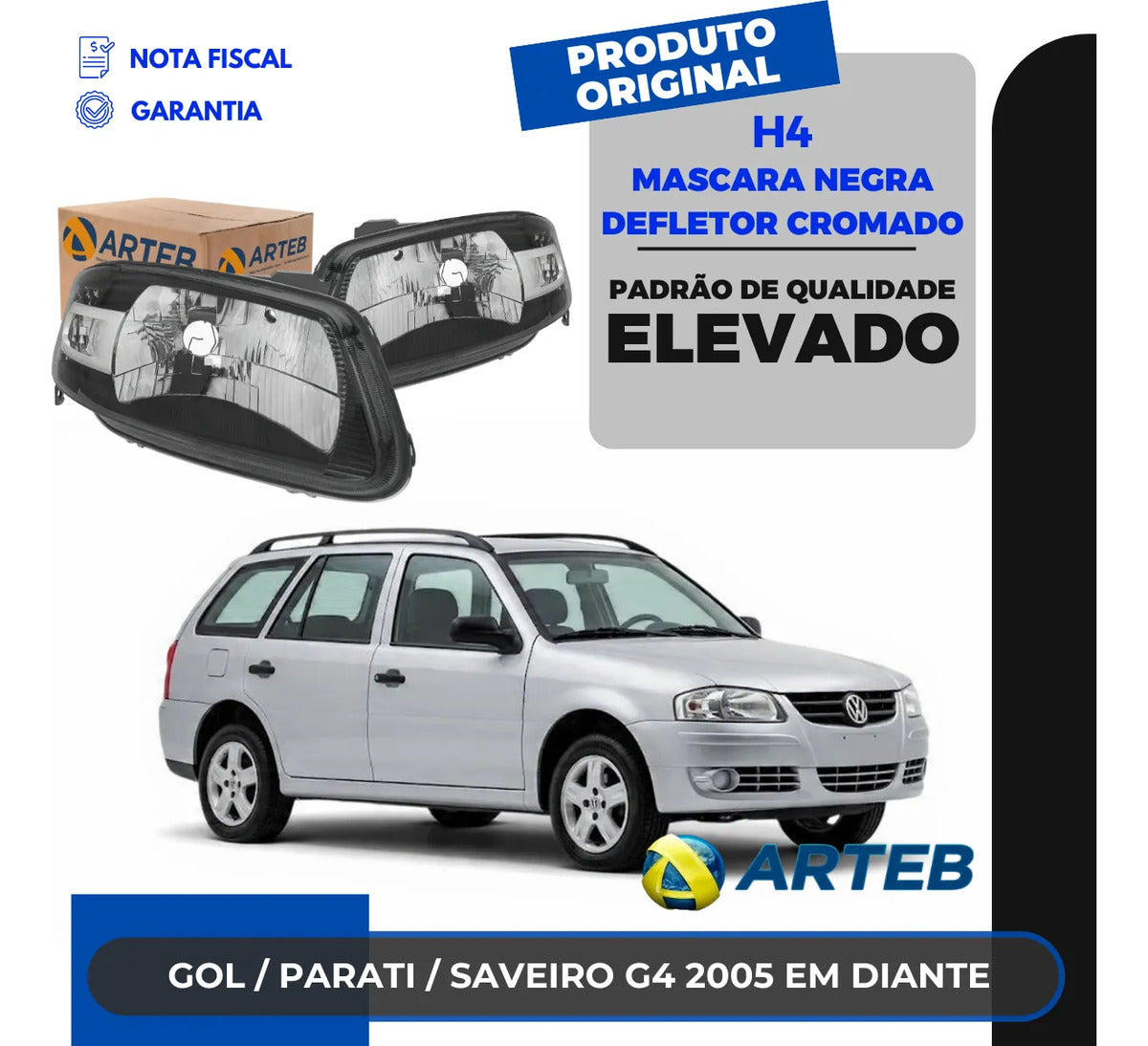 Farol Parati G4 2005 Diante Máscara Negra Defletor Cro Arteb
