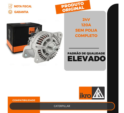 Alternador Caterpillar 24v 120a  Sem Polia Completo