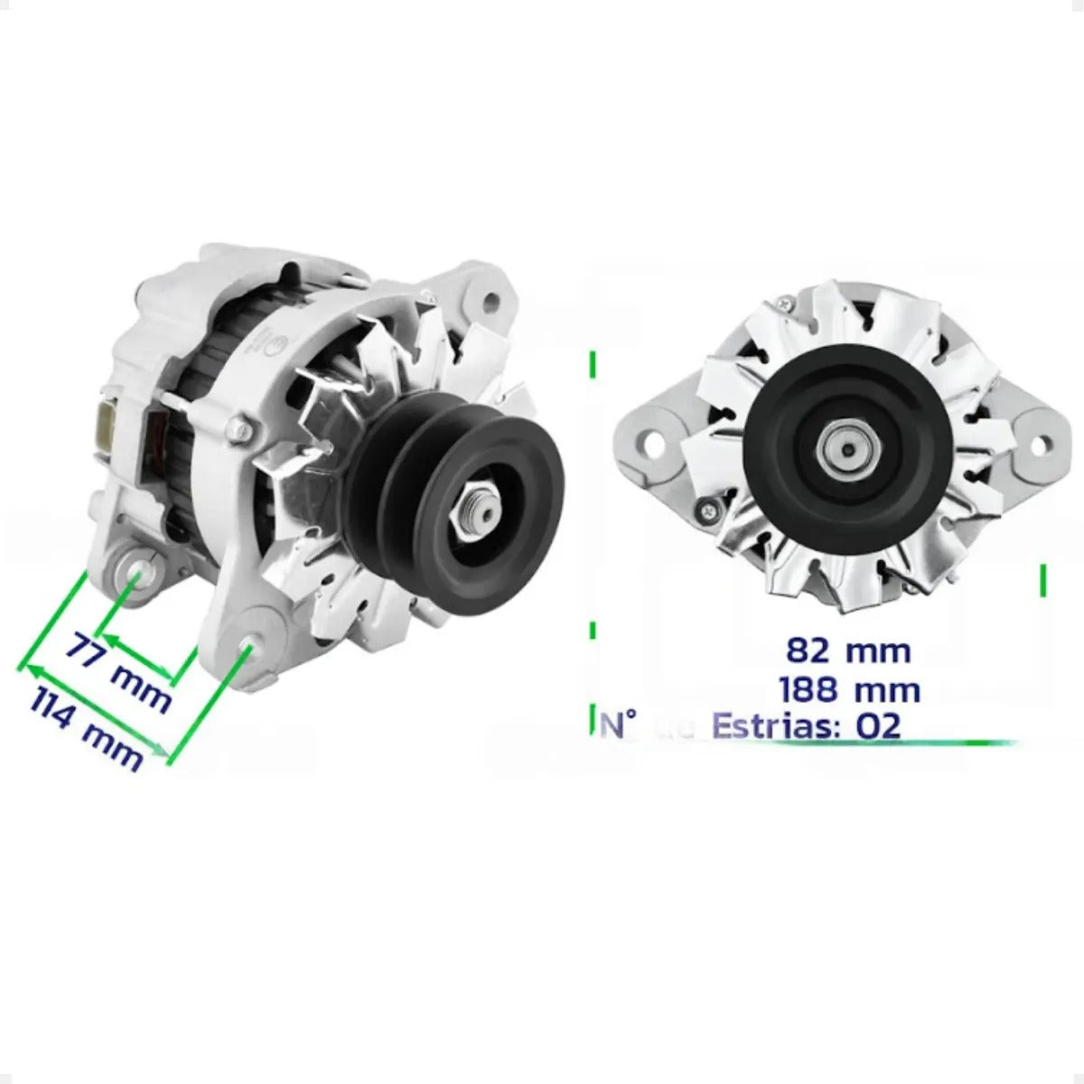 Alternador Caterpillar 320 320b 320c 320d4 24v50a Polia 2v