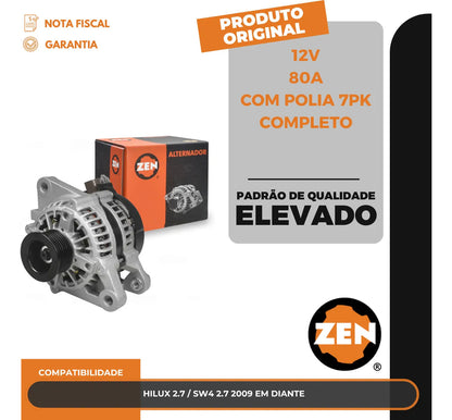 Alternador Hilux 2.7 / Sw4 2.7 2009 Em Diante 12v 80a