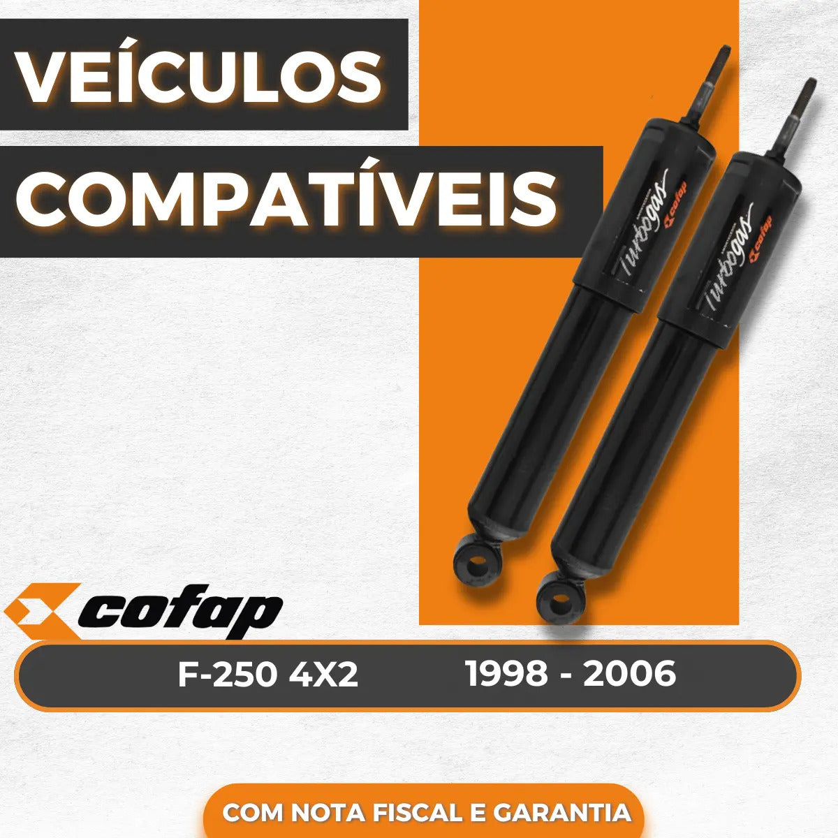 Par Amortecedor Dianteiro F250 1998 Ao 2006 Turbogaz Cofap