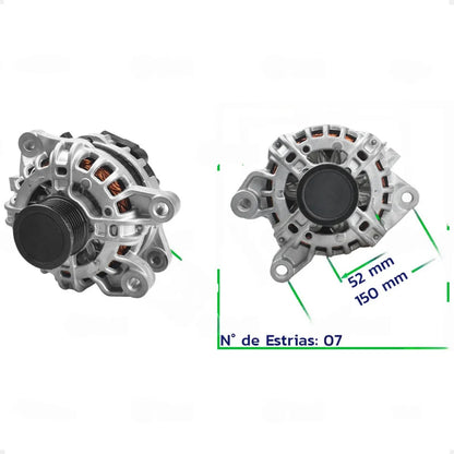Alternador Hilux Sw4 2.7 Flex 12v 90a 2015 Com Polia 7pk