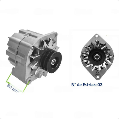Alternador Scania 24v 45acom Polia 2v Completo