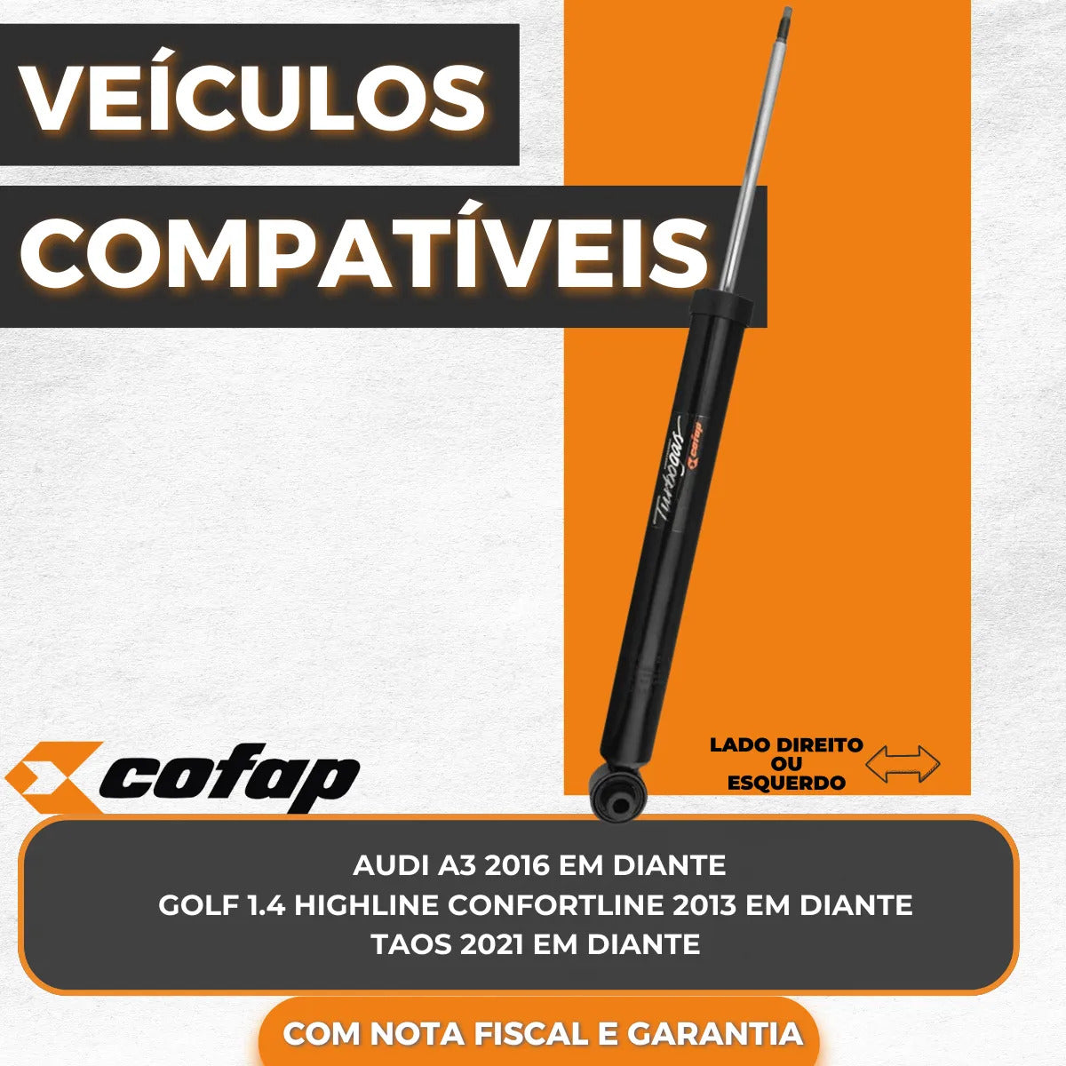 Amortecedor Traseiro Cofap Golf Highline Confortline 2013...