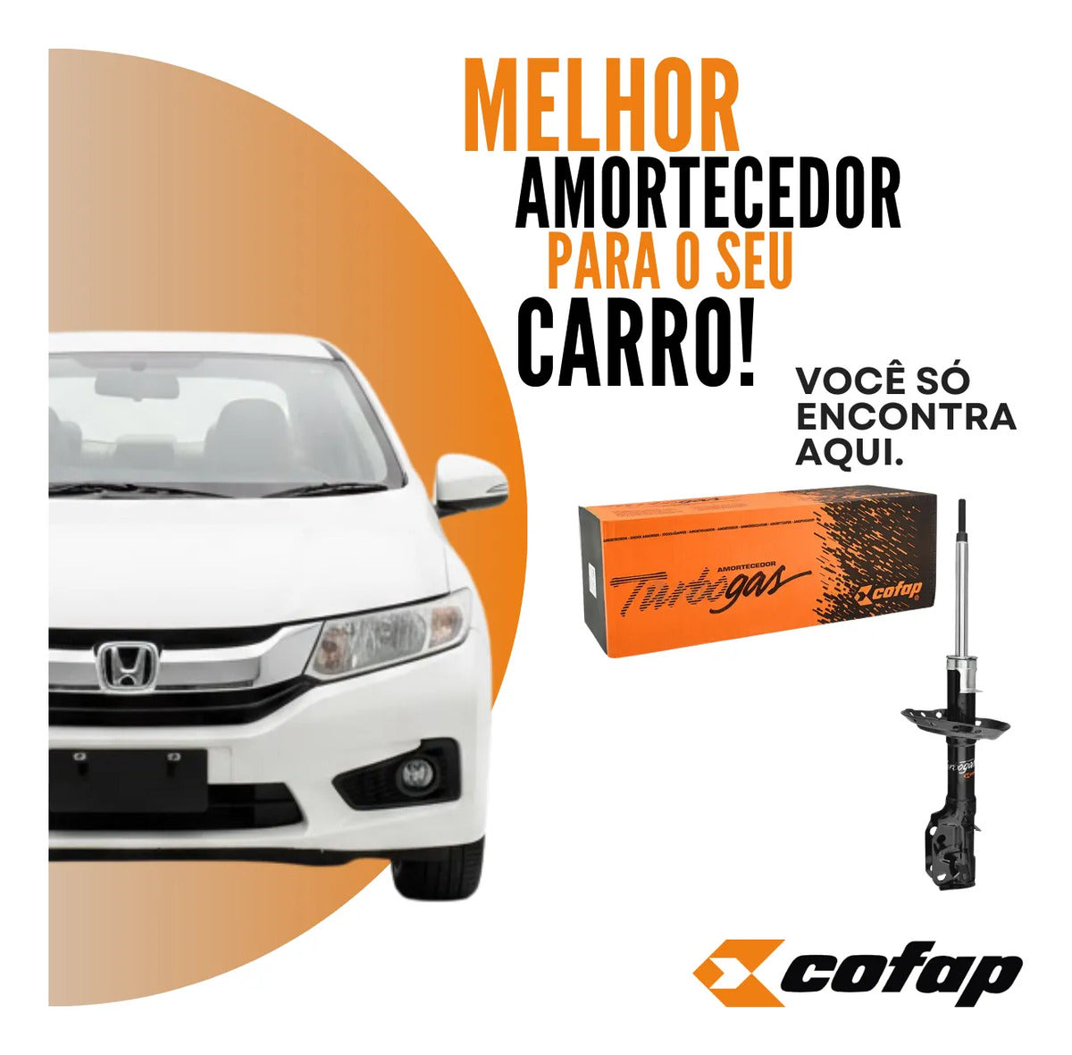 Amortecedor Dianteiro Esquerdo City Fit 2014 A 2022 Cofap