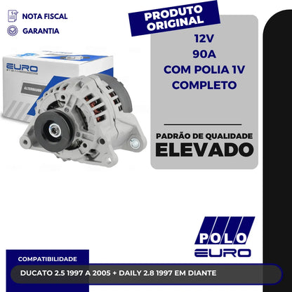 Alternador Ducato 2.5 Daily 2.8 1997 Em Diante 12v 90a 1v