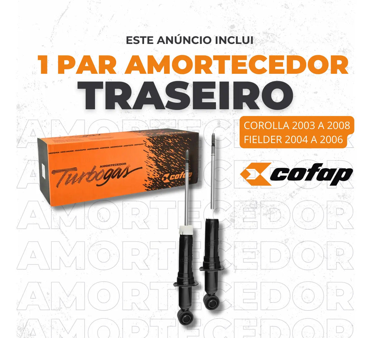 Par Amortecedor Traseiro Cofap Original Corolla 2007 2008