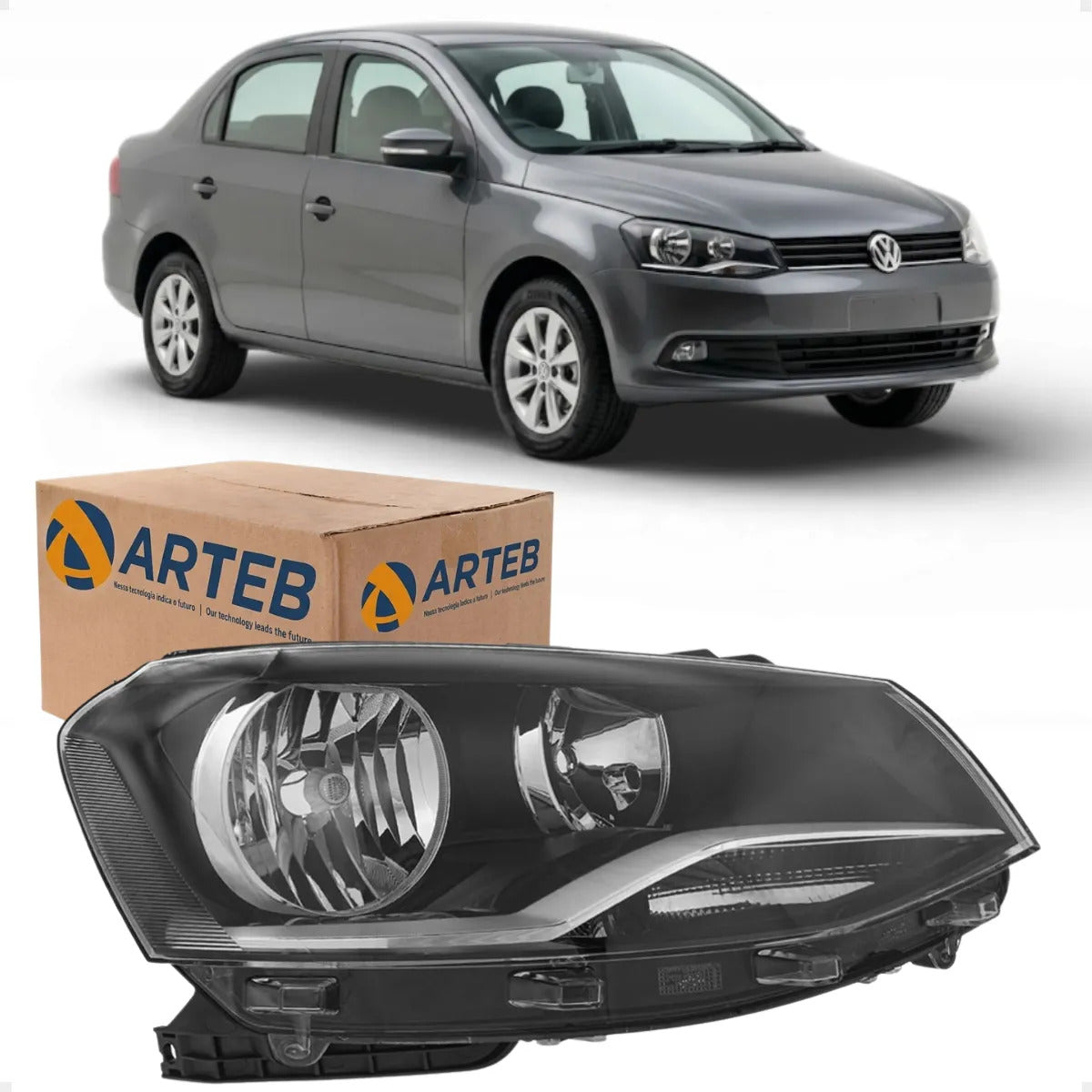 Farol Máscara Negra Foco Duplo Voyage G6 2013 A 2016 Arteb