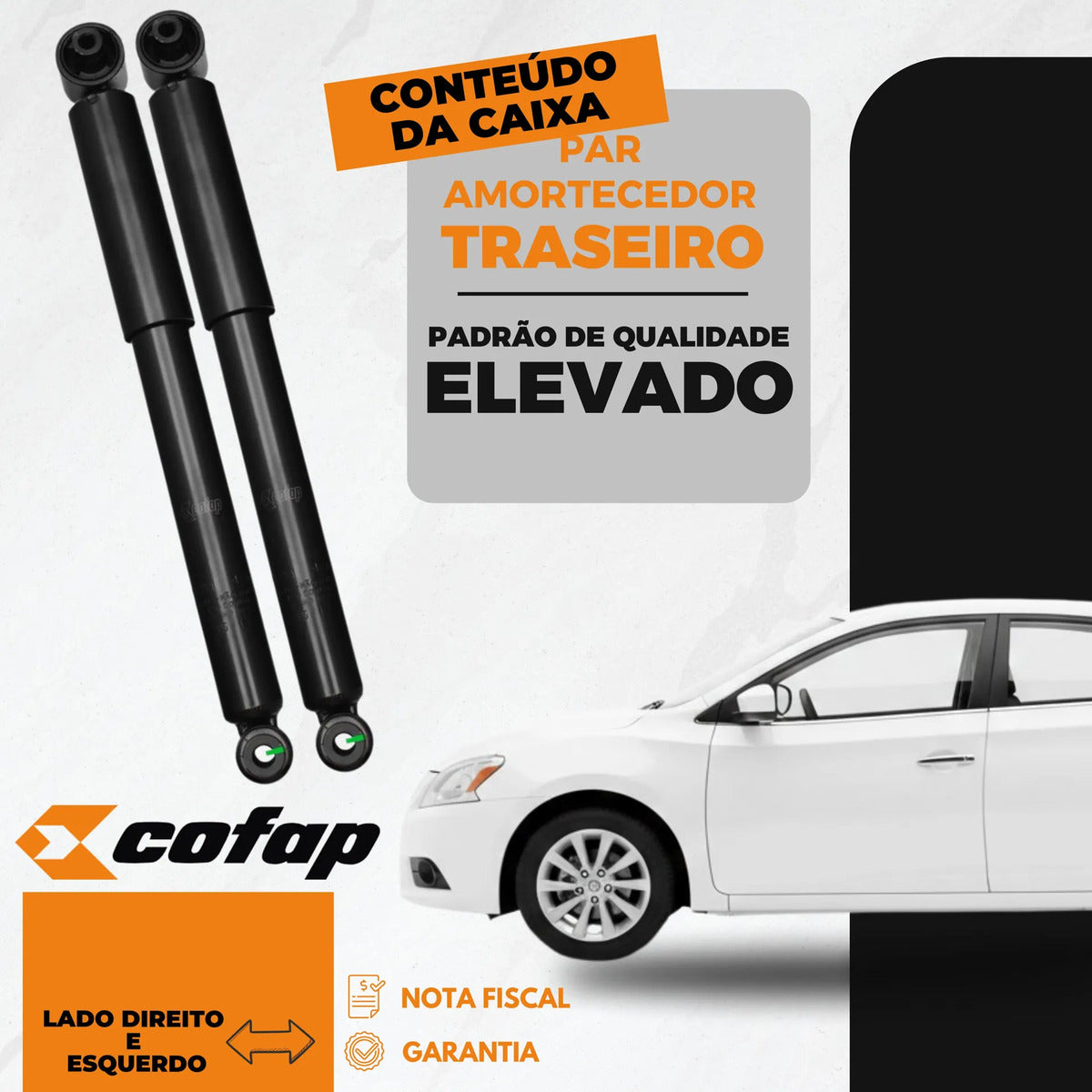 Par Amortecedor Traseiro Sentra Cofap Turbogas 07/11