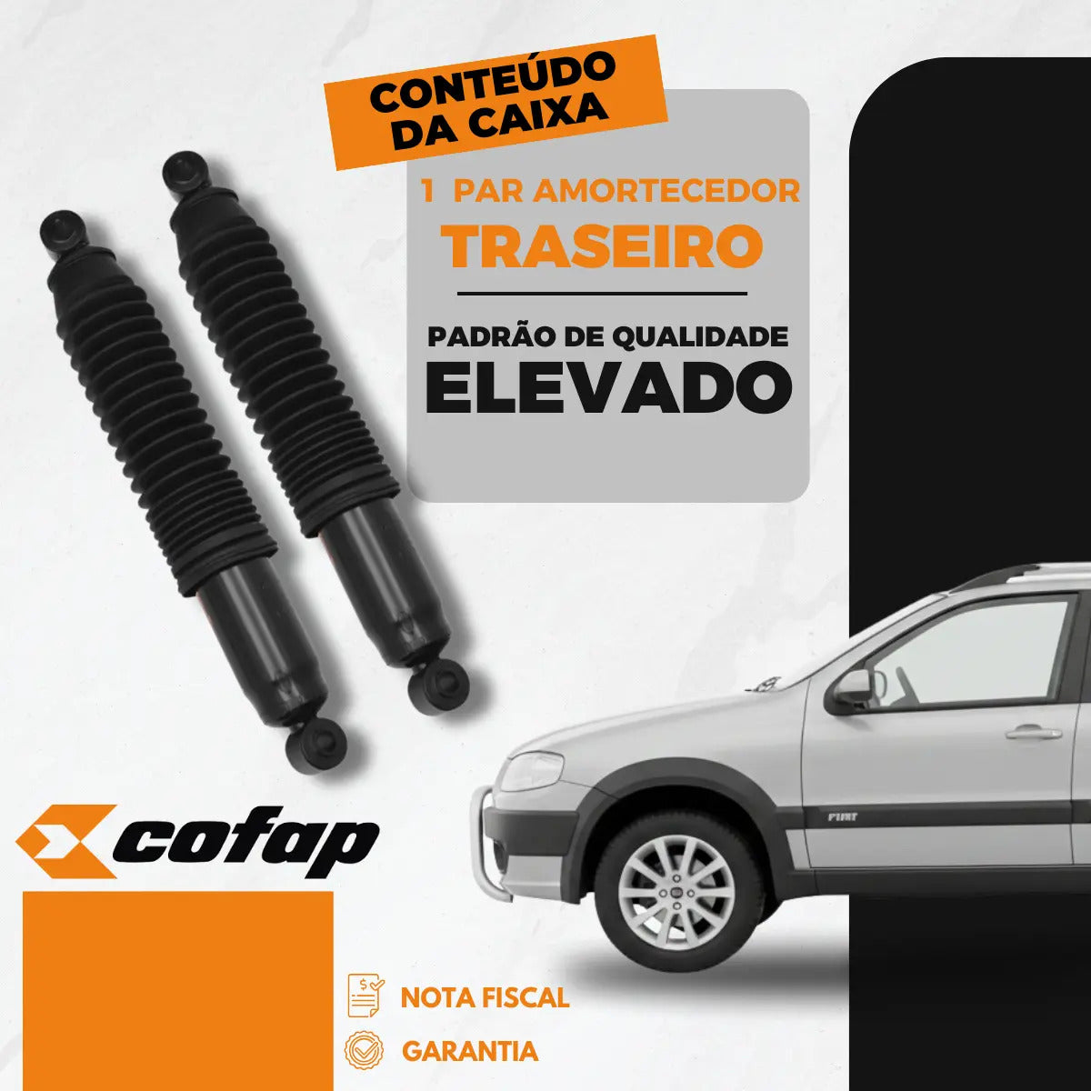 Par Amortecedor Traseiro Cofap Fiat Fiorino 1.4 8v 2013
