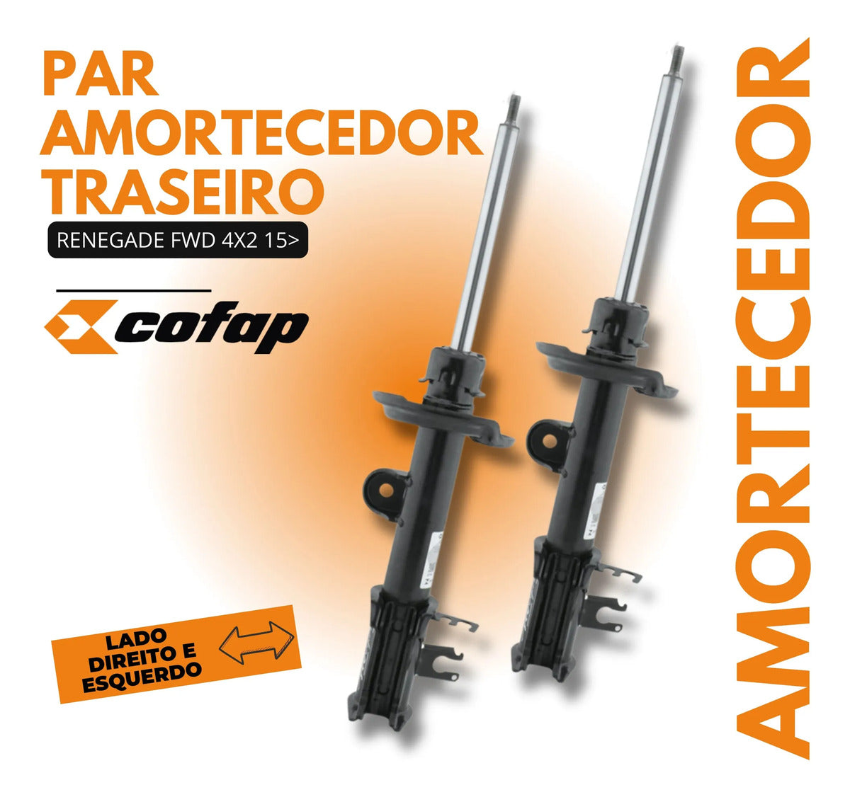 Par Amortecedor Traseiro Renegade 4x2 2015 Em Diante Cofap