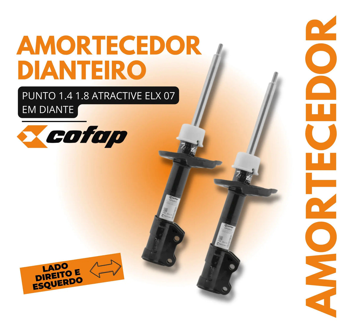Par Amortecedor Dianteiro Punto 2007+ Cofap Gp32643 Gp32644