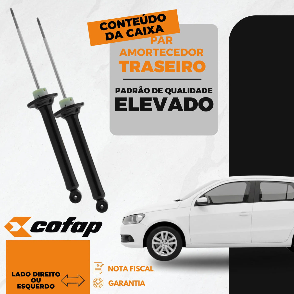 Par Amortecedor Traseiro Cofap Gol G5 A G7 2008 Em Diante