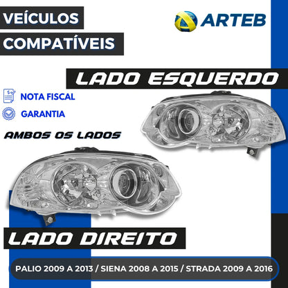 Farol Strada 2010 A 2017 Máscara Metalizada Arteb