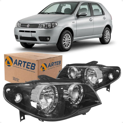Farol Fiat Palio Restyling Ii 2004 Diante Máscar Negra Arteb