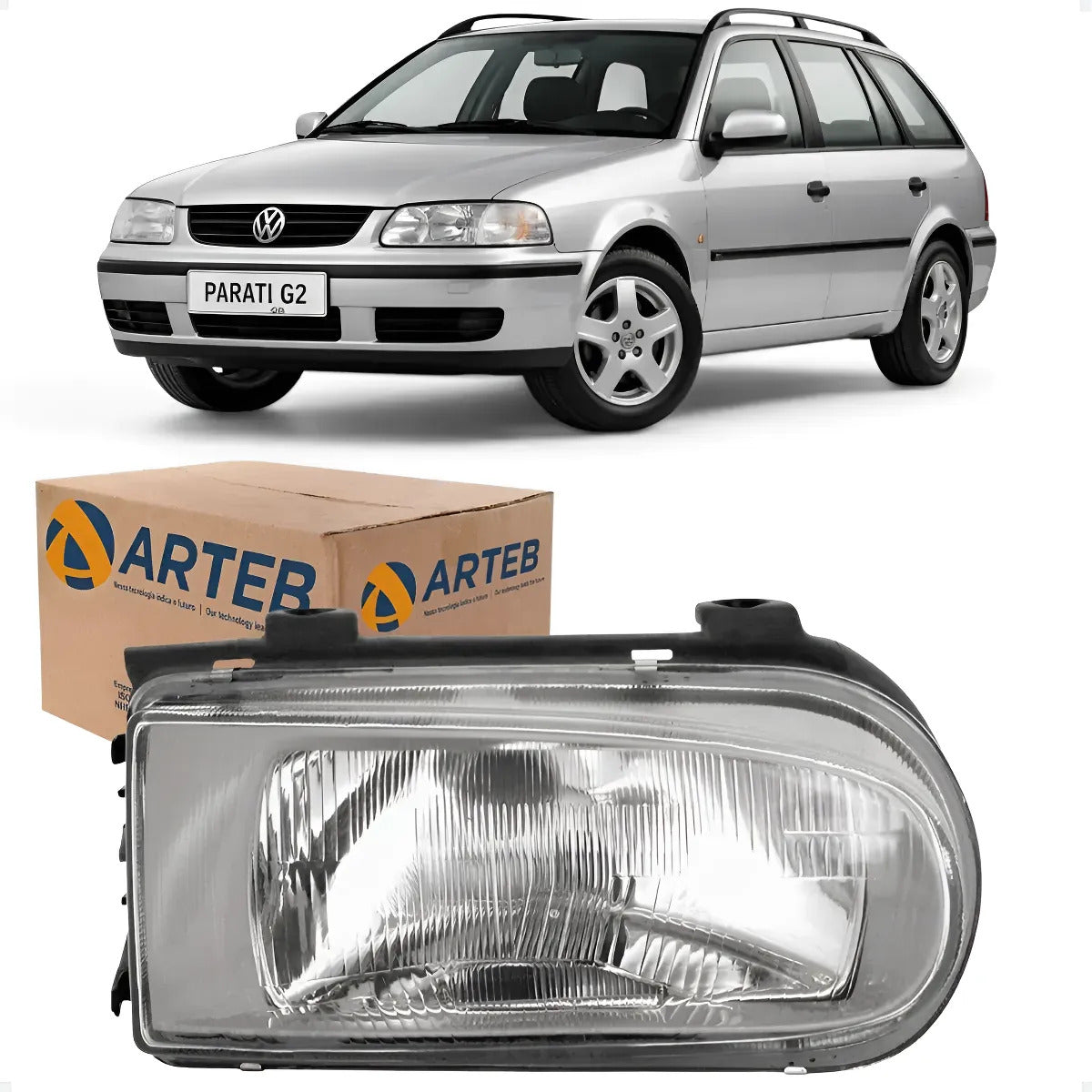 Farol Vw Parati Saveiro Gol G2 1995/2003 Máscara Cinza Arteb