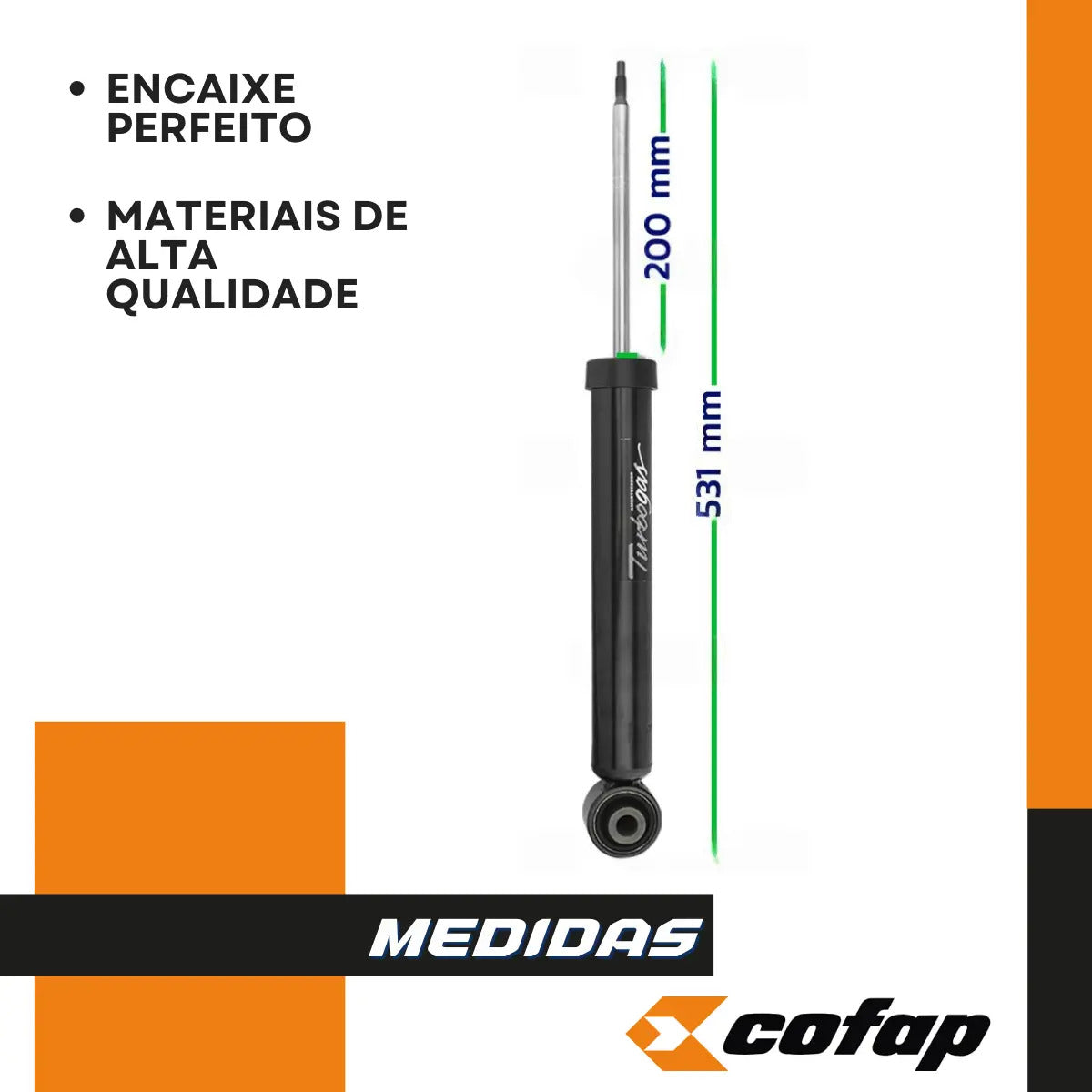 Par Amortecedor Traseiro Original Cofap 208 2020 Até 2024