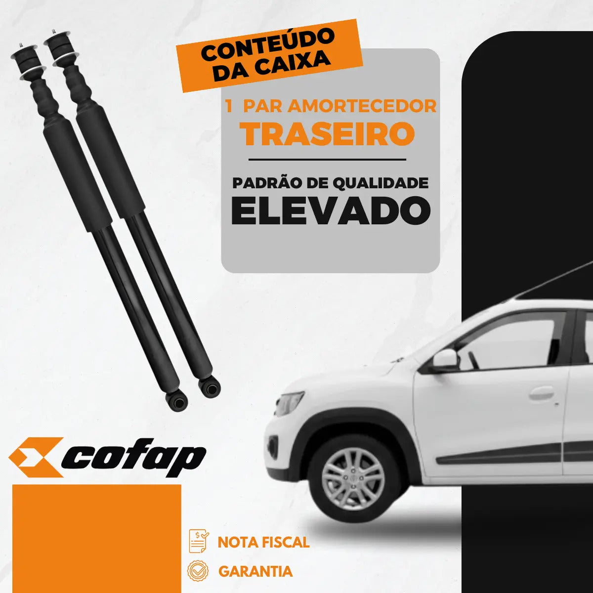 Par Amortecedor Traseiro Kwid 1.0 12v Novo Cofap Original